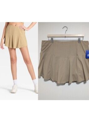 JoyLab | Pleated Active Skort In Almond Tan